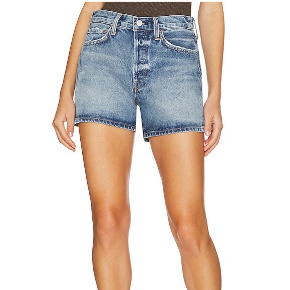 Agolde Medium Wash Parker Shorts